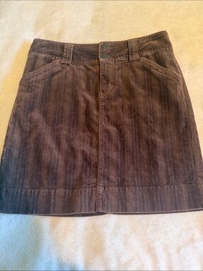Jacob Connection Brown Corduroy Button-Front Detail Mini Skirt Archived Fashion